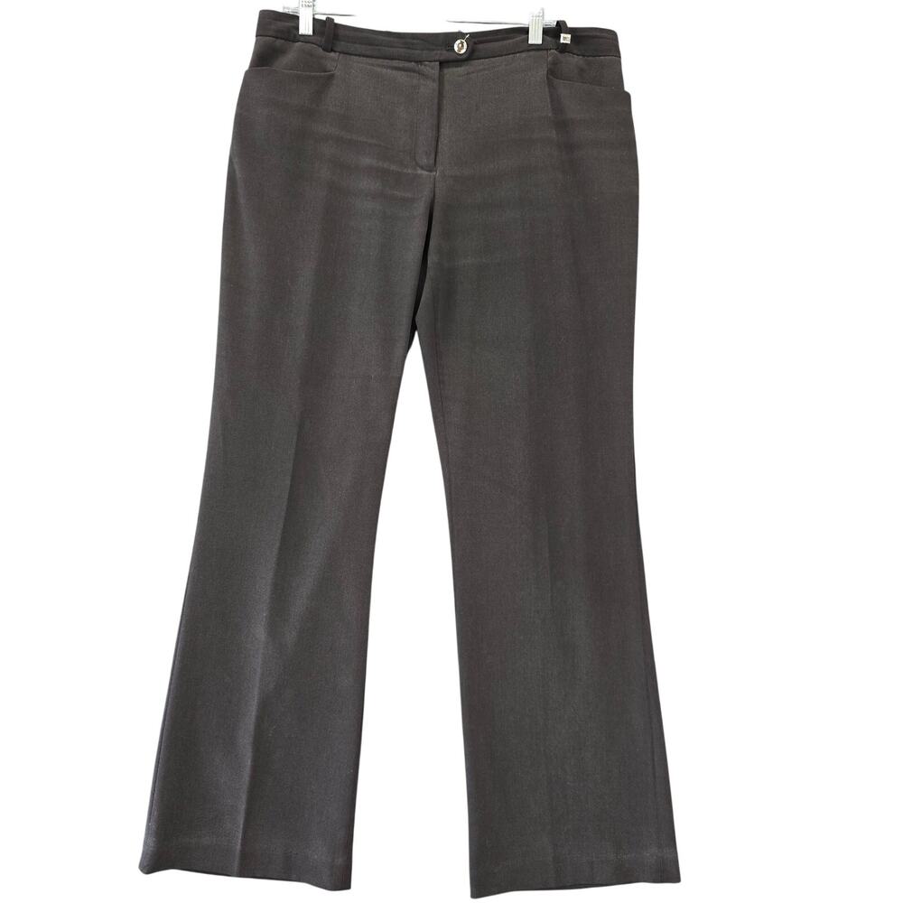 Calvin Klein Black Pants Flat Front Stretch Chinos Straight Leg Women's Size 12